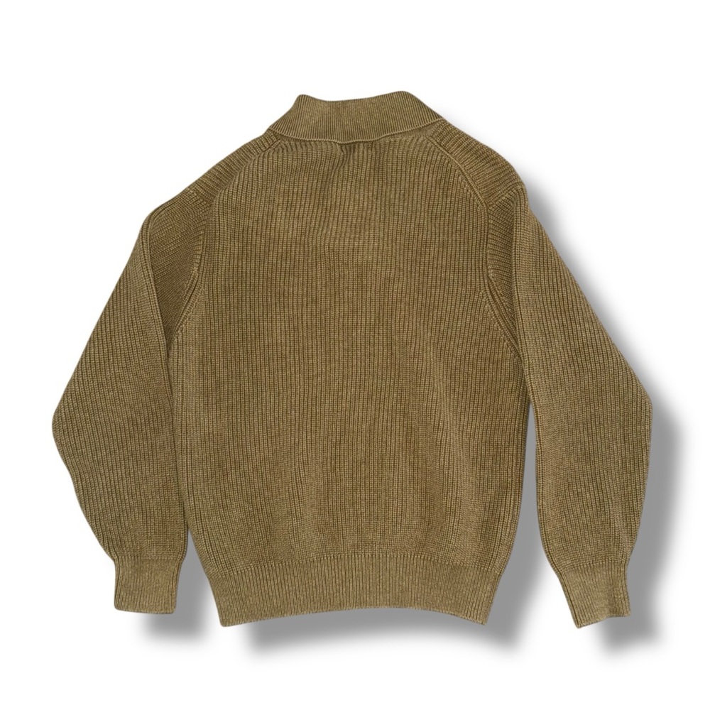 Orvis Mens Sweater Khaki Large Military WWII Mechanic Commando Elbow Patches - Picture 5 of 6